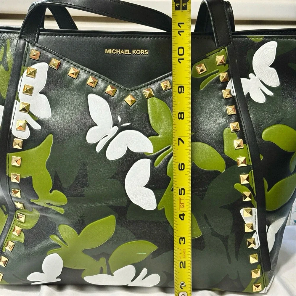 Michael Kors Whitney Tote Wallet Watch Set Womens NS Black Multi 3pc Butterfly